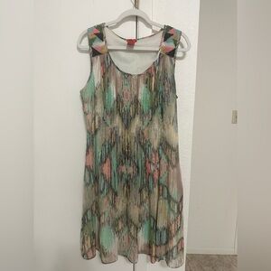Cristina Beaded Women’s Shift Pleated Sleeveless Lightweight Dress Sz XL